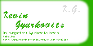 kevin gyurkovits business card